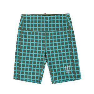 Topo Women's Sport Shorts - Print - Olive Grid - XS